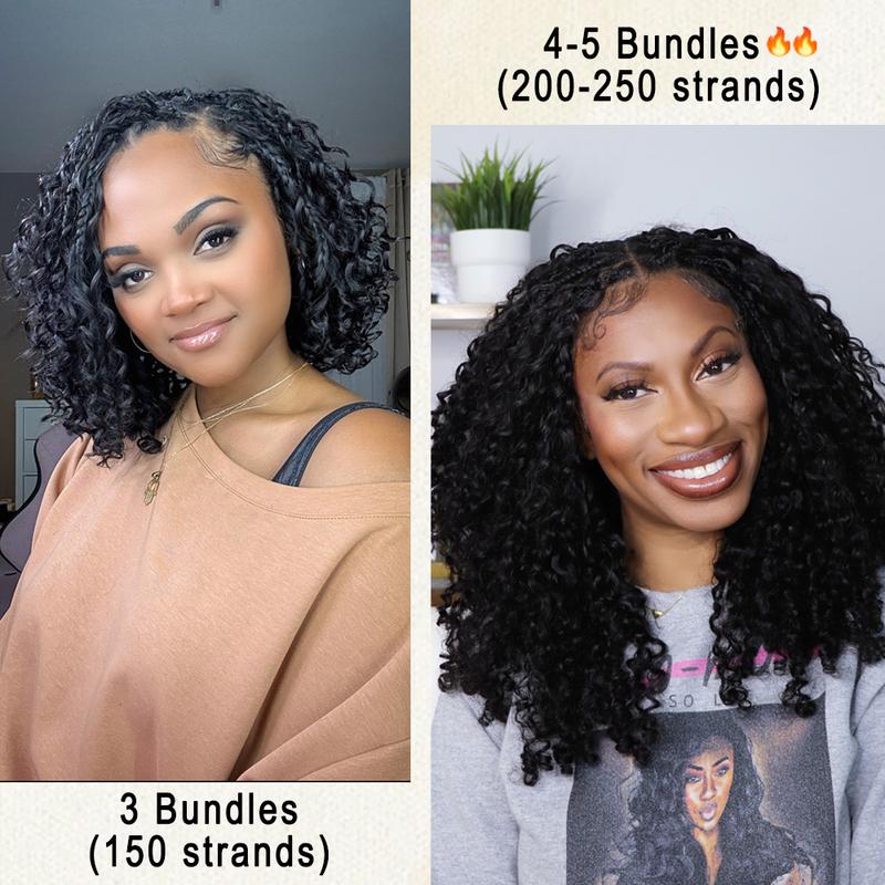 YWIGS Crochet Human Hair for Mircale Knots Human Hair Feather Crocher Human Hair for Miracle Knots Boho Braids Burmese Curly Pre-Separated 60g / Bundle, 4 to 5 Bundles Recommended