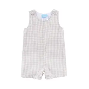 Khaki Gingham Jon Jon - Classic Boys Outfit