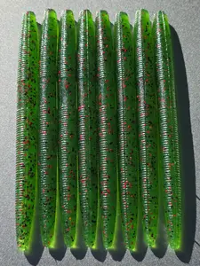 Watermelon Red Flake Senko – 5” Confidence Bait (8ct) Fishing Lures Crappie