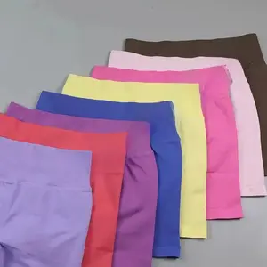 Df~ Impact Low Ribbed Waist Band Yoga Seamless Scrunch Bum Workout Gym Booty Hight Stretch Running Shorts