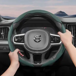 For Volvo Steering Wheel Cover – Perforated Breathable Leather, Sectional Ultra-Thin Design, Protects the Steering Wheel. Compatible with XC40, C40 Recharge, XC60, XC90, S60, S90, V60, V90, V40, XC70, V70, S80, C30, S40, V50