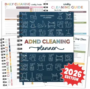[Gift] 2026 ADHD Cleaning Planner – Undated Daily, Weekly & Monthly Cleaning Schedule & Checklist – Household Chores Organizer Notebook for Home Management, Routine Tracking & Family Cleaning Tasks
