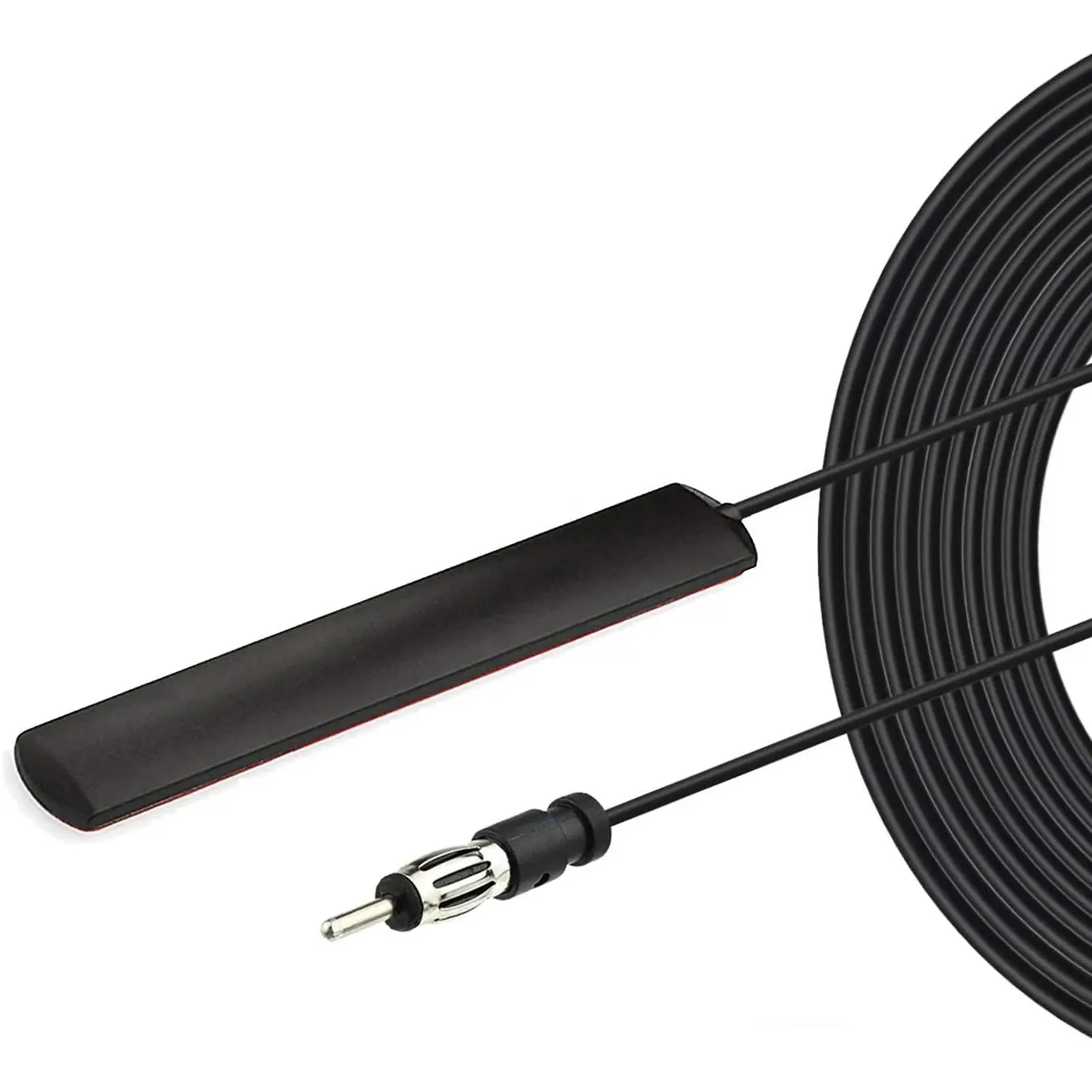 Bingfu Car Stereo FM-AM Radio Antenna Accessories - Adhesive Mount Hidden Patch Antenna with Cable, Receiver, Connector for Vehicle Truck - HD Radio Tuner Amplifier, Car Audio