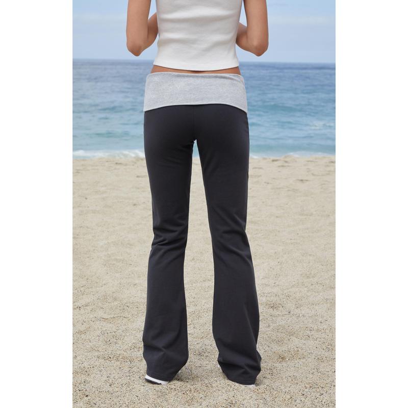 John Galt Women's Black & Silver Priscilla Flare Pants