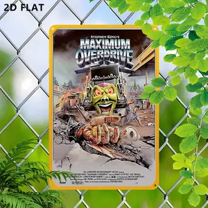 Exquisite Iron Artistic Wall Decoration, Stephen King's Maximum Overdrive Monster Truck, 8x12 Inch Indoor Home Party Decorative Sign & Plaque
