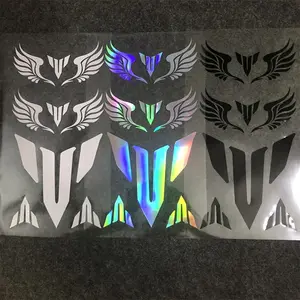 1SET Street Trendy Mecha Logo Sticker Stick on motorcycle bodies or mecha-themed cultural items, this multi-color wing + V-shaped logo decor instantly has a cool tech vibe, mecha style enthusiasts can use it as a super cool mecha-stylish trendy decoration