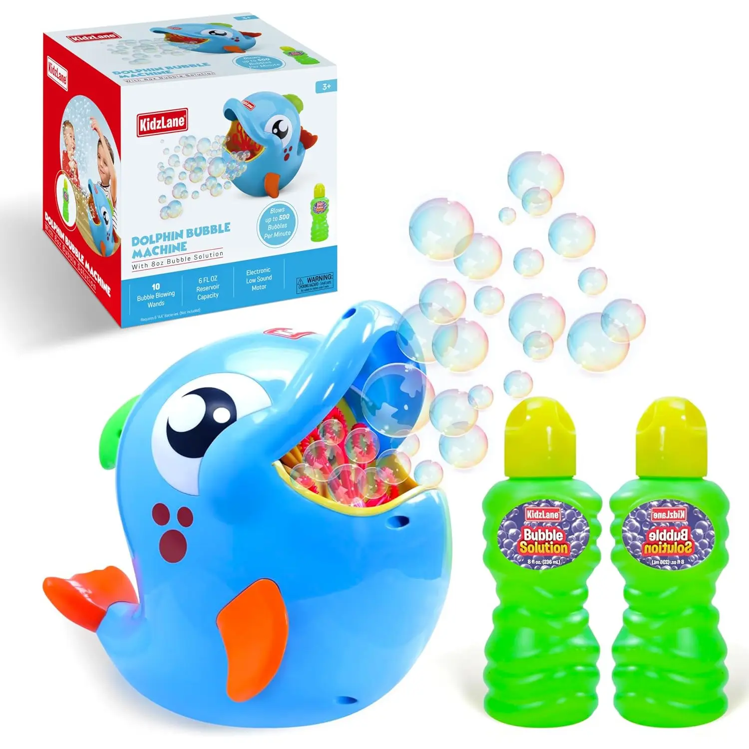 Bubble Maker Machine for Kids - Big Bubbles Speed Blower for Toddler's Outdoor Party Play - Makes 500 to 1000 per Minute (Bubble Dolphin) - Easter Basket Filler and Easter Gift for Children