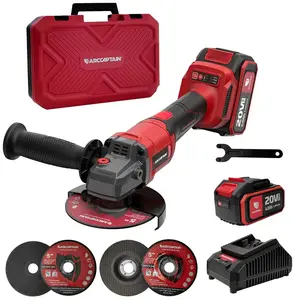 ARCCAPTAIN Angle Grinder Kit, 4-1/2 to 5",【Paddle Switch】9500RPM 1200W Brushless Power Motor Cordless Angle Grinder with 2PCS 4.0AH Batteries, 180°Rotatable Grinder Tool for Cutting/Grinding/Polishing, Holiday Haul, Best Christmas Gift for Men and Dad
