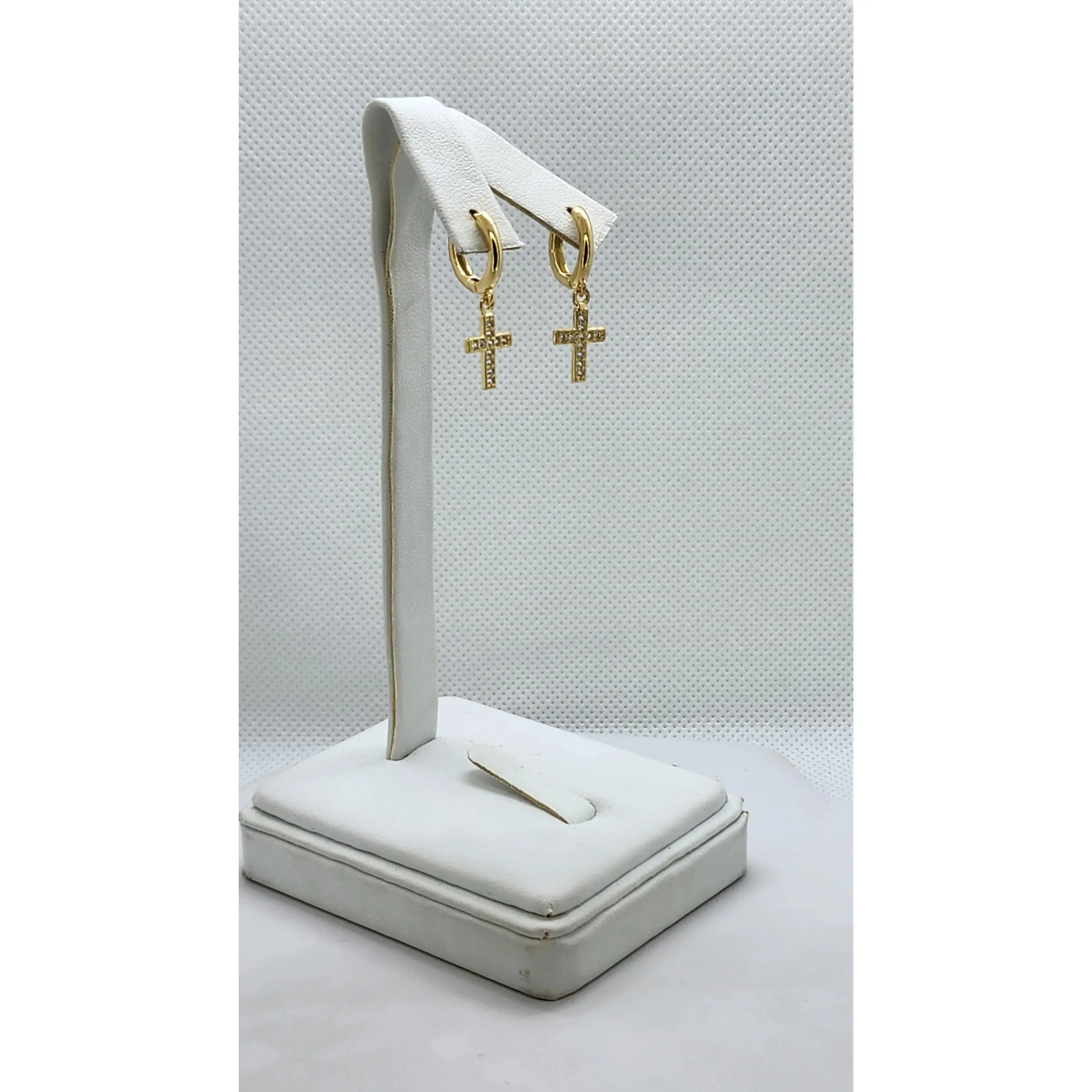 Brand New Brazilian 18k Gold Filled Cross Earrings
