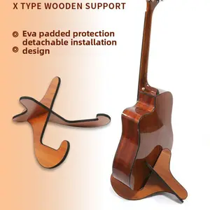 Portable X-Type Wooden Guitar Stand, Folk Classical Electric Guitar Display Stand, Ukulele Stand, Wooden Guitar Splicing Stand, Guitar Stand Rack