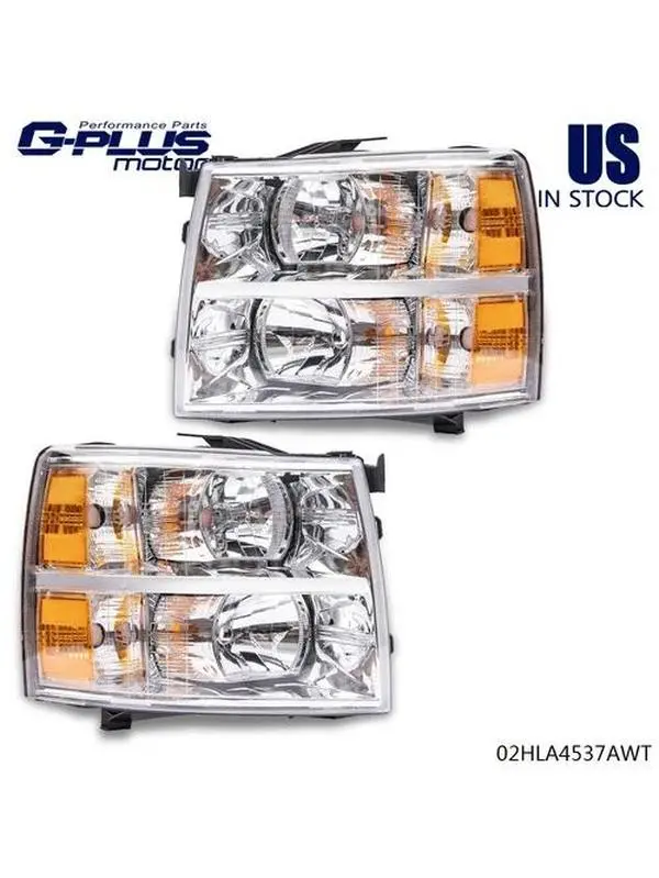 G-PLUS Headlights for 98-05 Chevy Blazer S10 Black Clear LED DRL Headlights Bumper Lamps