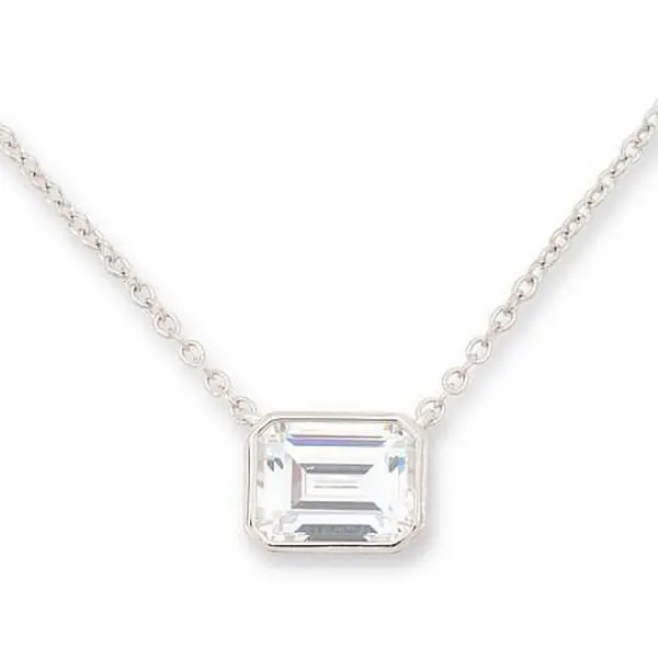 Radiance by Absolute™ 3.35ct Emerald Cut Bezel-Set Pendant Necklace