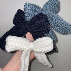 Hand crocheted hair bow accessories