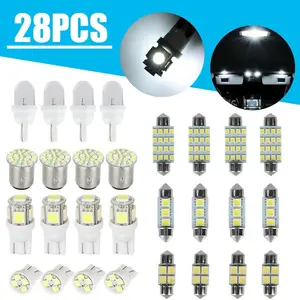 28PCS LED Car Interior Light Kit - Easy DIY Install for Dome, Trunk & License Plate Bulbs, Multi-Color Options, Easy Installation Upgrade for Cabin Atmosphere
