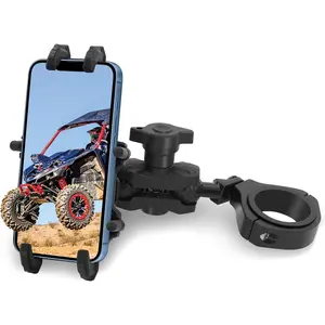 UTV Phone Mount, Heavy Duty  Alloy SXS Cell Holder for UTV Roll Cage, Anti-Vibration for 1.5"-2.0" Bars, Fits 4.9"-6.9" Smartphones