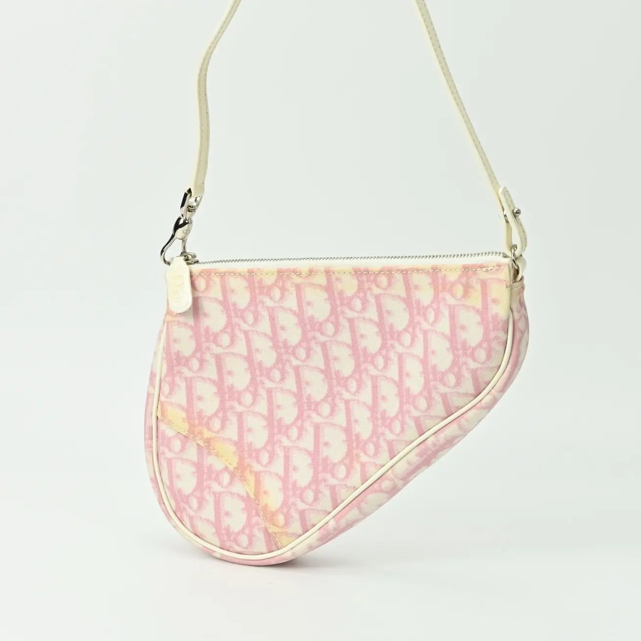 Pre-owned Dior Pink Monogram Mini Saddle Bag 26270600
