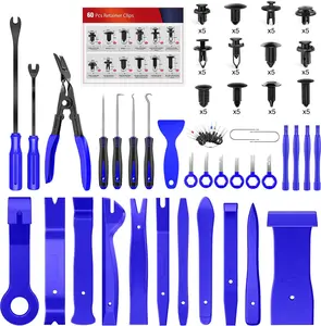 Nilight 102-Pcs Car Repair Tool Kit Set, Automotive Assembly & Disassembly Kit Including 12-Size Impact-Resistant Nylon Fiber Push Pin Bumper Retainer Clips, Fastener Terminal Remover, Round Handle Crowbar, Car Panel Remover, Auto Clip Pliers, Car Repair