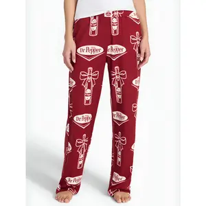 Dr Pepper Pajama Pants for Men Women, Retro Soda Logo Sleep Pants, Soft Comfortable Loose Fit Loungewear Bottoms, All Season Casual Sleepwear, Unisex Vintage Brand Merch Style Lounge Pants