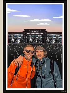 Oasis Reunion Tour Poster, Rock Music Concert Print, Britpop Wall Art, Home Room Decor