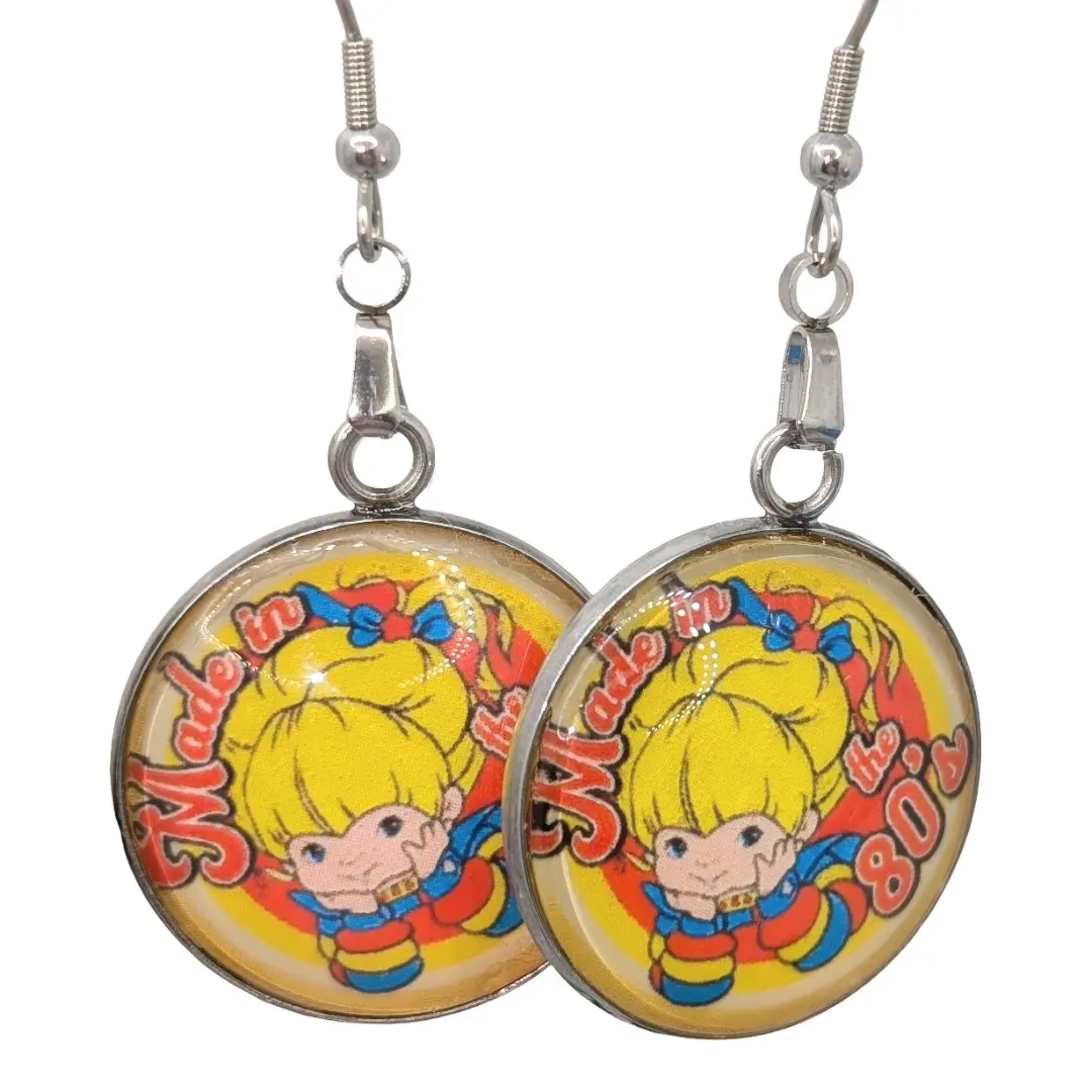 "Made In The 80s" Rainbow Brite Earrings Handmade