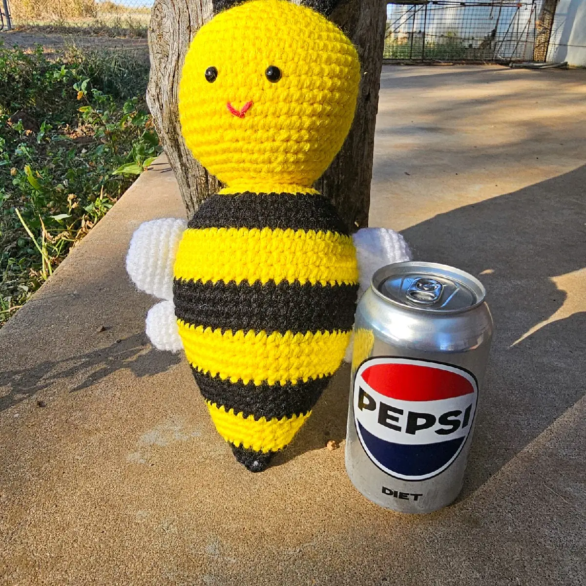 Handmade crocheted bumblebee