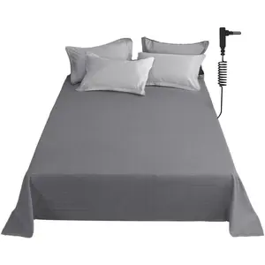 Grounding Sheet, Twin XL Size Grounding Flat Sheet with Silver Fiber Grounded Bed Sheet Earth Product for Improved Sleep & Stress Relief (Twin XL - 39"*80" Gray)