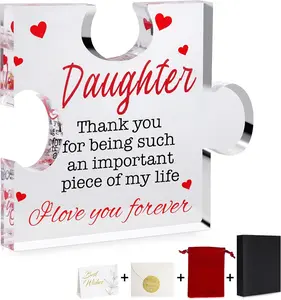 Gifts for Daughter Engraved Acrylic Plaque - Personalized Birthday Christmas Keepsake from Parents, Unique Home Decor for Girls 3.93 x 3.15 inch