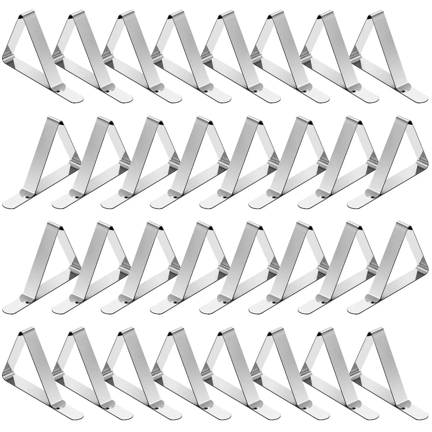 Tablecloth Clips 32 Pack Picnic Table Clips, Stainless Steel Table Cloth Holder Clips for Outdoor Tables, Metal Tables Cover Skirt Clamps for Camping Dining Wedding Graduation Party Essential