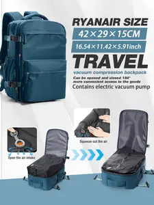 Vacuum Travel Durable Backpack Set with Pump, Flight Approved Laptop Bag, Casual Daily Commute Backpack, Outdoor Hiking Camping Shoulder Bag Travel Backpacks Lightweight Casual Daypack