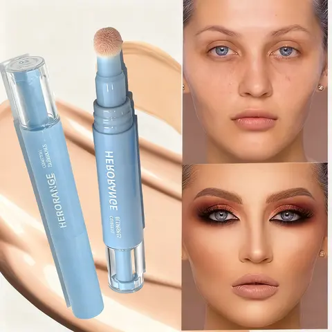 Herorange Concealer Balm, Under Eye Concealer, Hides Dark Circles, Multifunctional Face Makeup, Concealer Cosmetic, Full Coverage, Long-Lasting Waterproof, Suitable for All Skin Types, Longwear Concealer