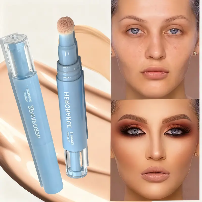 Herorange Concealer Balm, Under Eye Concealer, Hides Dark Circles, Multifunctional Face Makeup, Concealer Cosmetic, Full Coverage, Long-Lasting Waterproof, Suitable for All Skin Types, Longwear Concealer