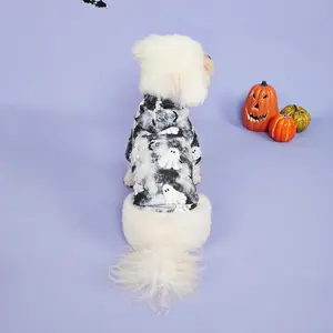 Festival Themed Ghost Print Pet Hoodie, Casual Soft Comfortable Pet Clothes for Small Medium Large Dogs & Cats, Pet Decoration Supplies