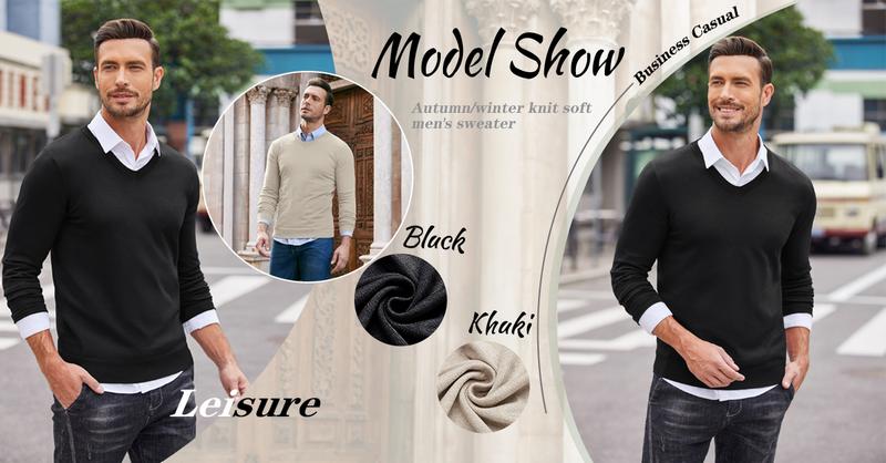 COOFANDY Fall Outfits 2-Pack Knitted Ribbed V-neck Casual Jumper Knitwear Classic Fabric Fashion Menswear Shirt Soft Sweater Office(runs small ) COOFANDY Fall Outfits 2-Pack Knitted Ribbed V-neck Casual Jumper Knitwear Classic Fabric Fashion Menswear Shirt Soft Sweater Office(runs small )