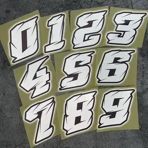 1PC Reflective Numbers 0123456789 Motorcycle Decals Waterproof, Durable, High Quality Suitable for Motorcycle, Motorbike Windshields, Side Panels, Helmets, Racing Bikes Creative DIY Self-Adhesive Reflective Decorative Stickers