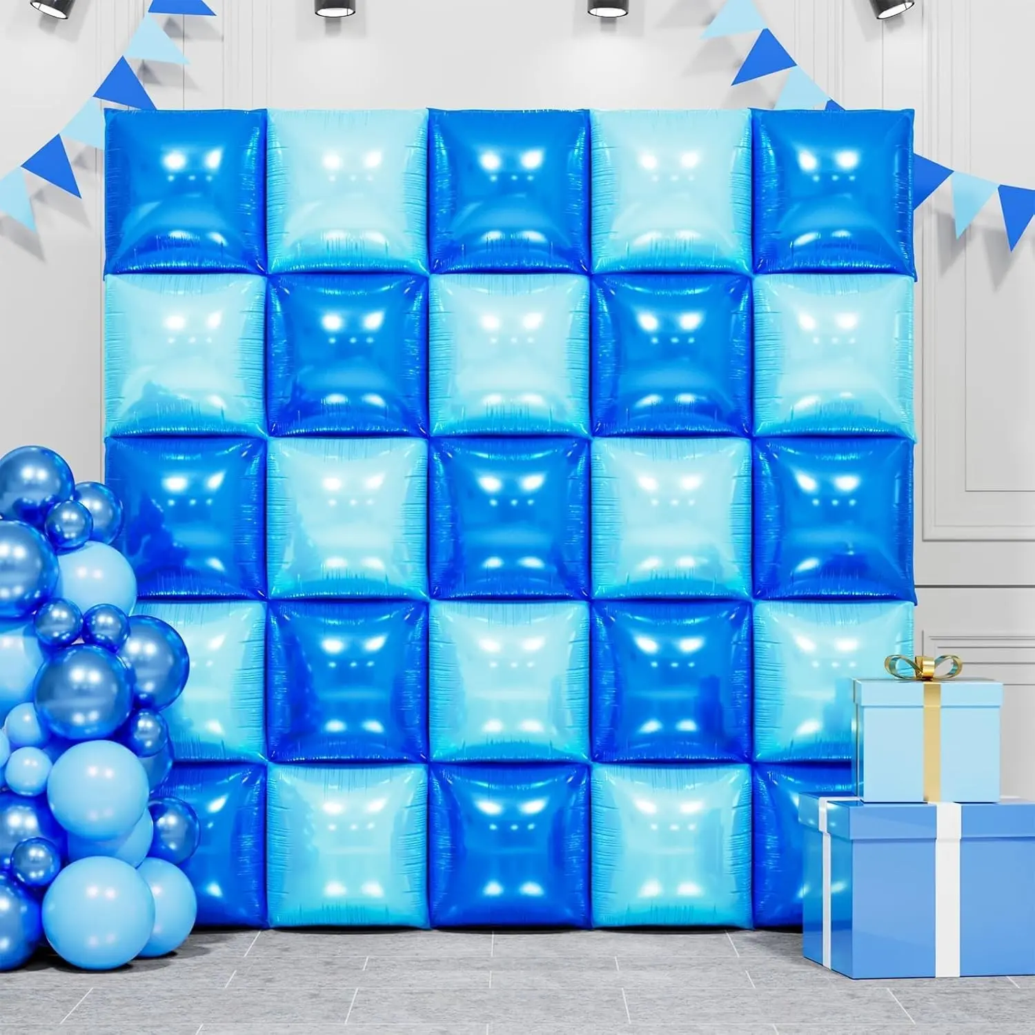 50 Piece Square Aluminum Foil Balloon Wall, Perfect for Birthday Parties, Anniversary Celebrations, Wedding Season, Valentine's Day, Balloon Party Supplies, Party Balloons