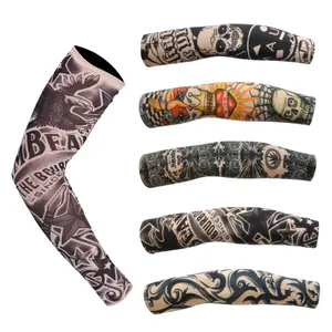 6 Pcs Tattoo Arm Compression Sleeves, Stretchable Temporary Tattoo Covers, Unisex Sunscreen Sleeves for Men & Women, UV Sunscreen Protection