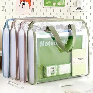 Large Capacity A4 Vertical File Organizer, 1pc Multi-pocket Expanding Document Holder, Waterproof Durable Plastic File Folder for Students & Workers