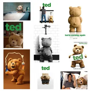 NBHYK Ted Movie Poster Teddy Bear Print Black & White Wall Art for Bathroom Restroom Nursery Kids Room Eco-Friendly Fade-Resistant Waterproof Canvas Decor Hotel Restaurant Bar Artistic