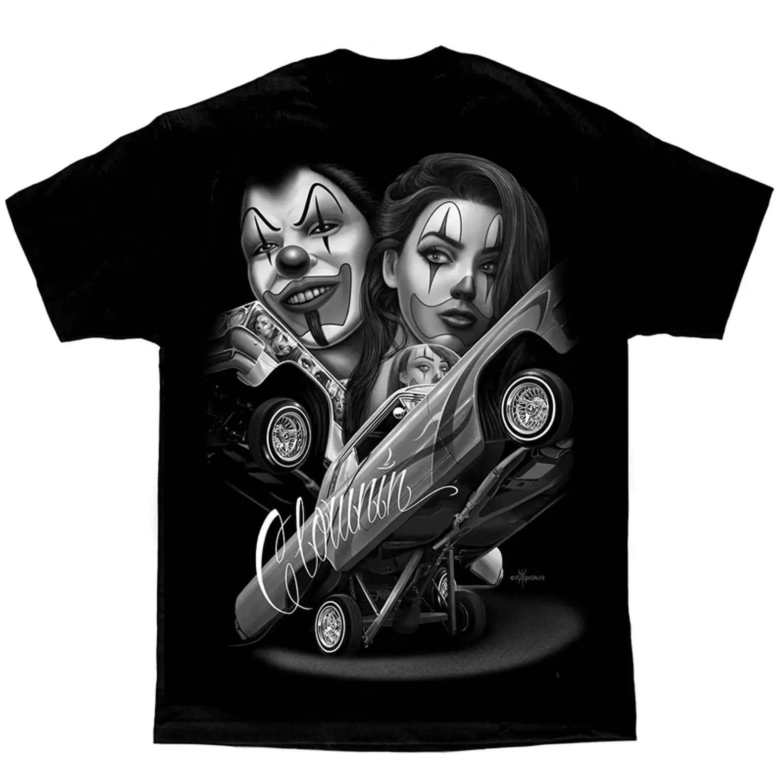 David Gonzales DGA Homies Art Men's Pure Cotton Crew Neck T-Shirt - Menswear, Regular Fit, Graphic Print Lowrider Theme, Summer Streetwear Casual Top for Lowrider Enthusiasts, Sports & Outdoor Crewneck Shopping Essential with Lowrider Energy, Casual Wear