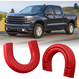 Extended Tow Hook Covers for Silverado 1500 2007-2026/GMC Sierra 1500 2007-2019, Front Tow Hooks Covers Compatible with Chevrolet Silverado 1500 Accessories Red (Not fit Verticle Tow Hooks)