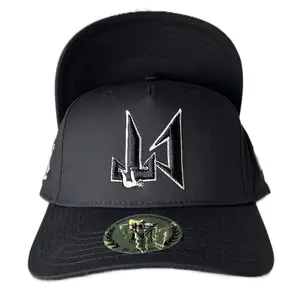 Perezoso Black/Silver Upside Down 5 Panel Black SnapBack