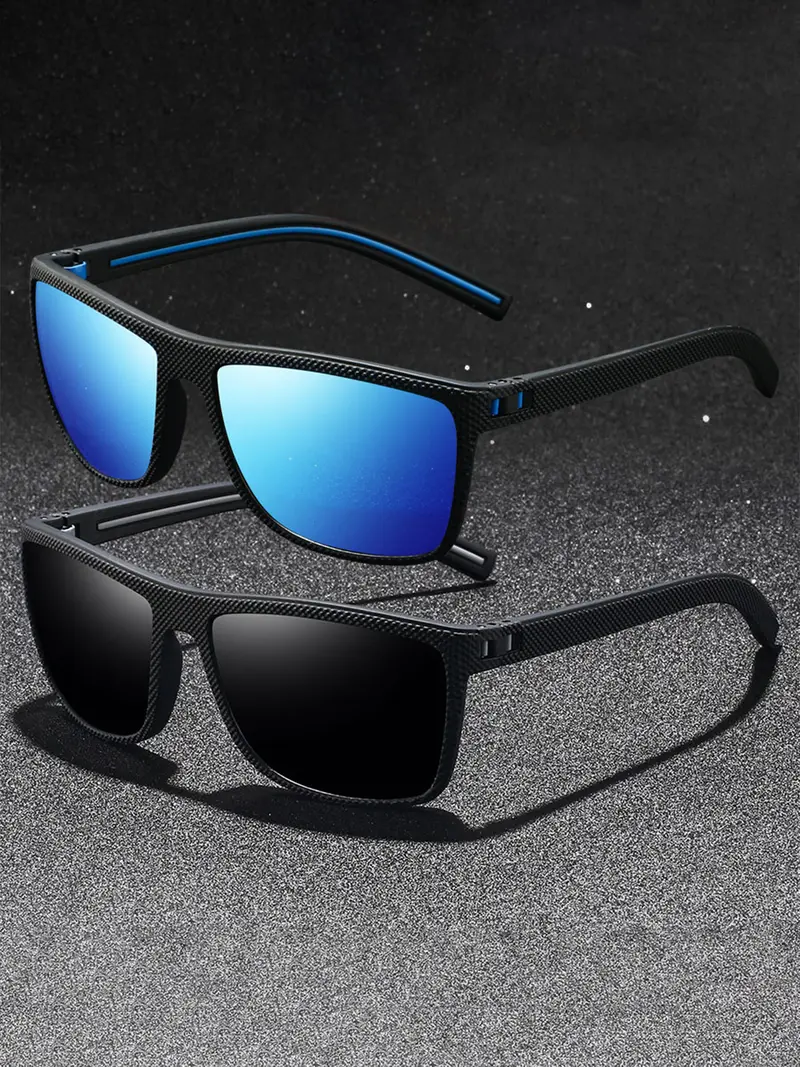 FELRES Unisex Square Sunglasses - Thick Frame, UV400 Protection - 52mm Lens