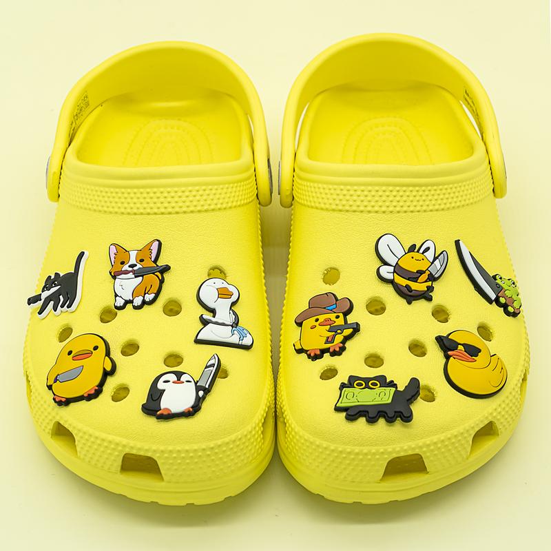 Cartoon Animals Duck Dog Croc Shoe Charms for Kids Boys Girls Women Men PVC Wristband Sandals Clog Accessories Party Favor with Dragon and Character Designs