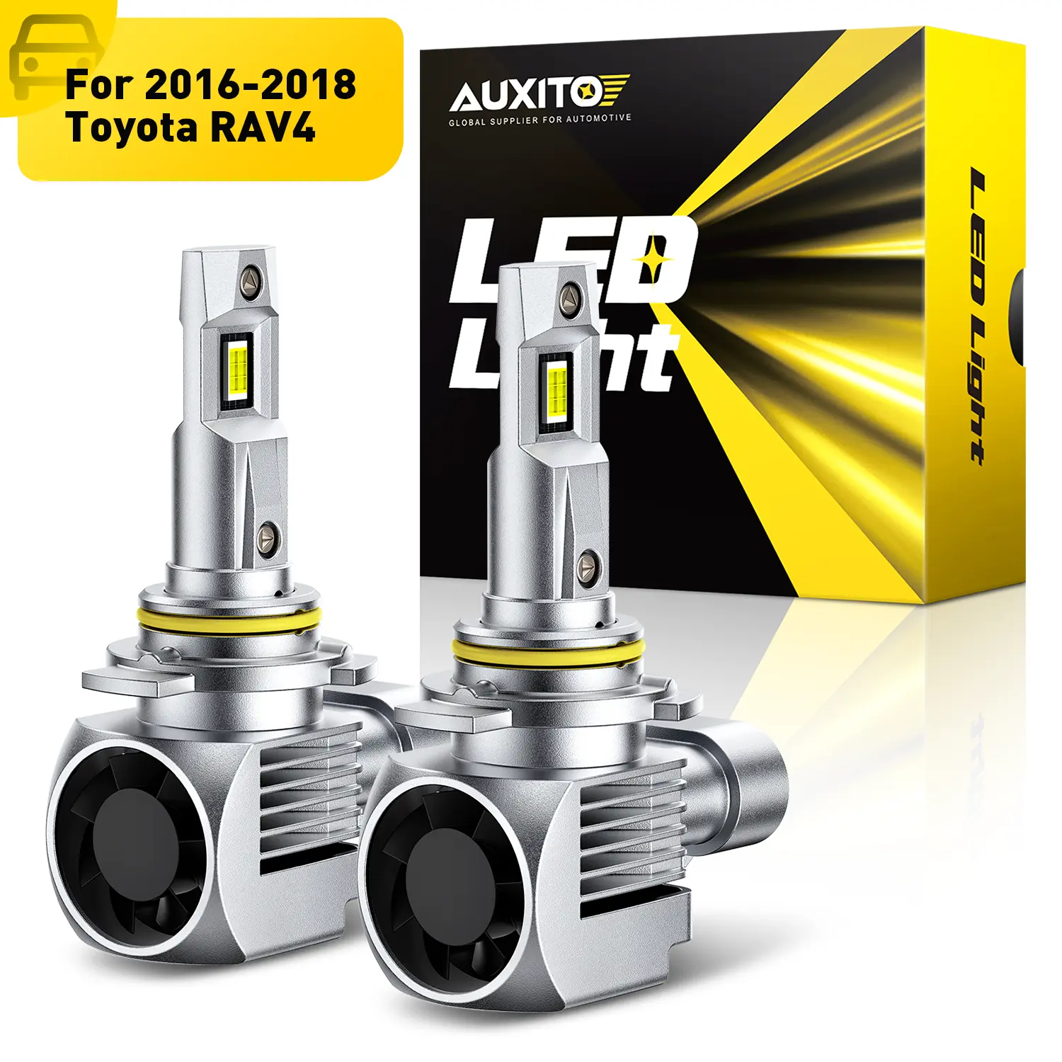 For 2016-2018 Toyota RAV4 LED Headlight Bulbs-9012 HIR2 High/Low Beam LED Bulbs, 48000LM insane Brightness,6500K White,60,000Hrs Long Service Life with 16000RPM Cooling Fans,CANBUS Ready,No Flickering,Pack of 2
