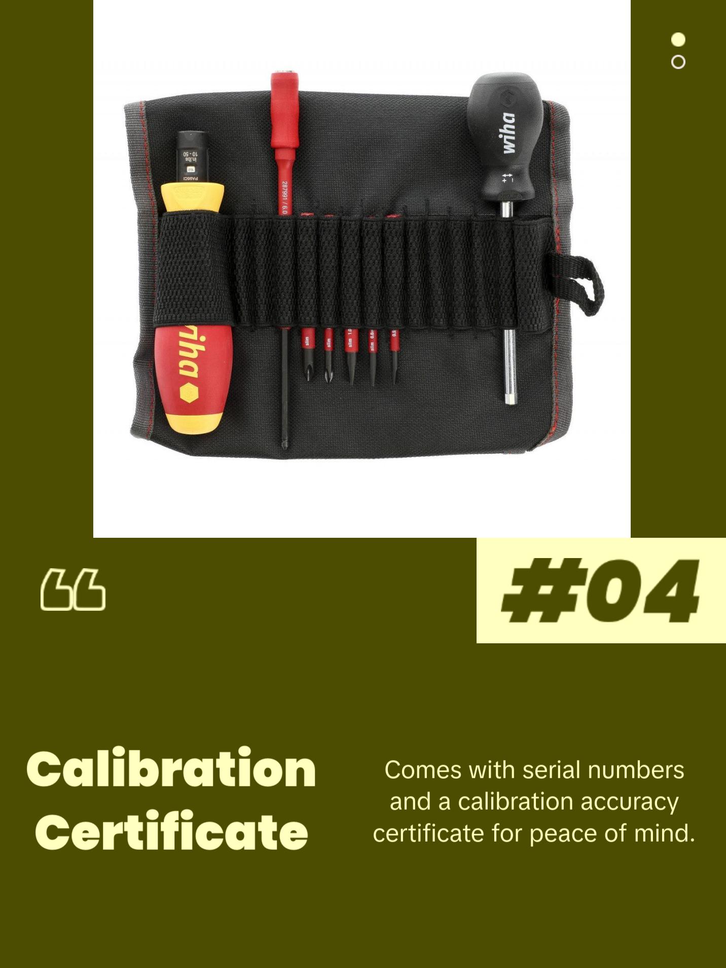 Wiha Tools 28791 Insulated Slotted and Phillips Torque Screwdriver Set 10-50 in-lbs. 8 Piece