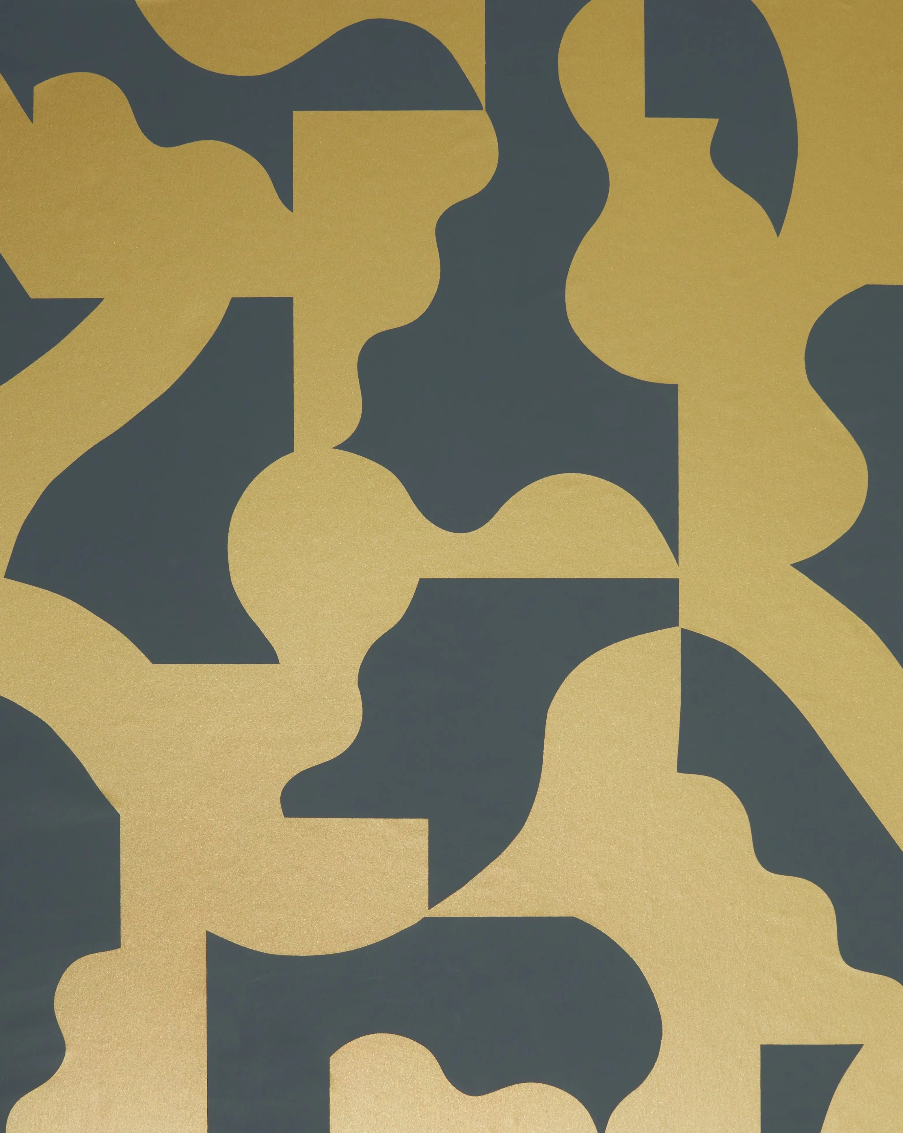 Mixed Signals - Gold on Charcoal - Commercial Wallpaper
