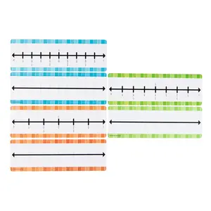 12" x 4" Wipe-Off Fraction Assorted Colors Plastic Number Lines - 30 Pc.
