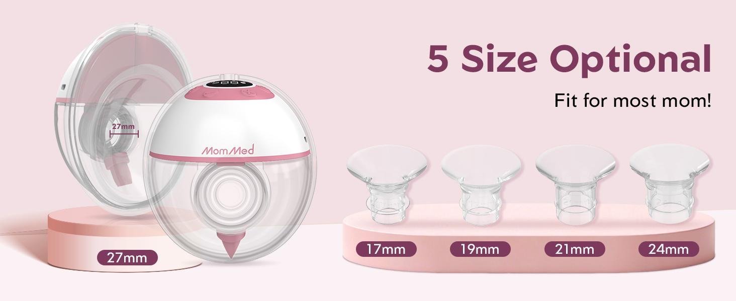 MomMed  M21 Luma Built-In Night Light Breastfeeding Pump, Upgraded Hands-Free Wearable Breast Pump, 150ml Nursing Cup With 17/19/21/24mm Flange Insert, 4 Modes & 12 Suction Levels,  27mm Portable Electric Pump