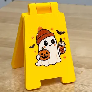 Halloween Ghost Desk sign, Cute Ghost Latte coffee Boba pumpkin spice, funny office desk sign, Fall desk sign Gift, Caution Sign, funny desk accessories, Cute desk,