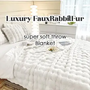 1 Count Soft Faux Fur Throw Blanket Solid Reversible Shaggy Blanket, Plush Thick Fluffy Blankets Throws for Bed, Couch, Sofa, Office, Camping  Lightweight Fuzzy Cozy for All Seasons